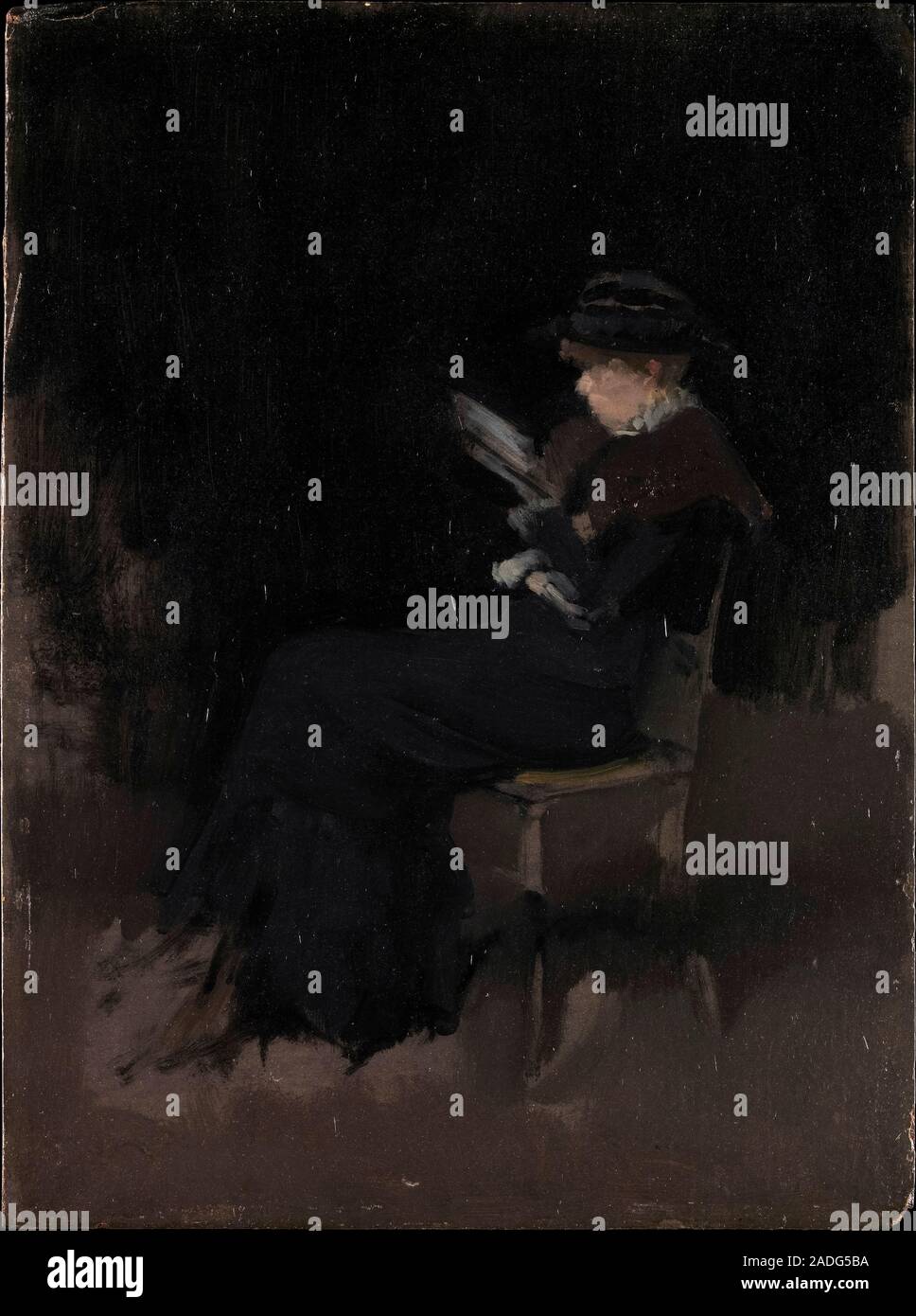 James McNeill Whistler, Anordnung in Schwarz: Mädchen Lesen, Malen, 1880-1890 Stockfoto