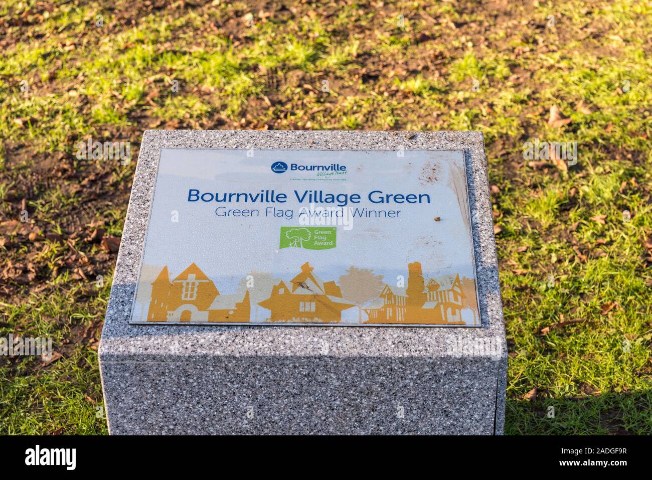 Bournville Grün im Herzen von Bournville, Birmingham, Großbritannien Stockfoto