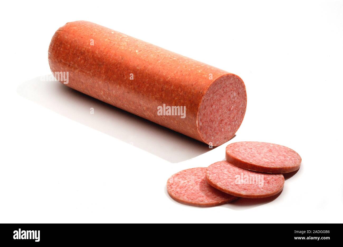 Verarbeitetes Fleisch Wurst. Stockfoto