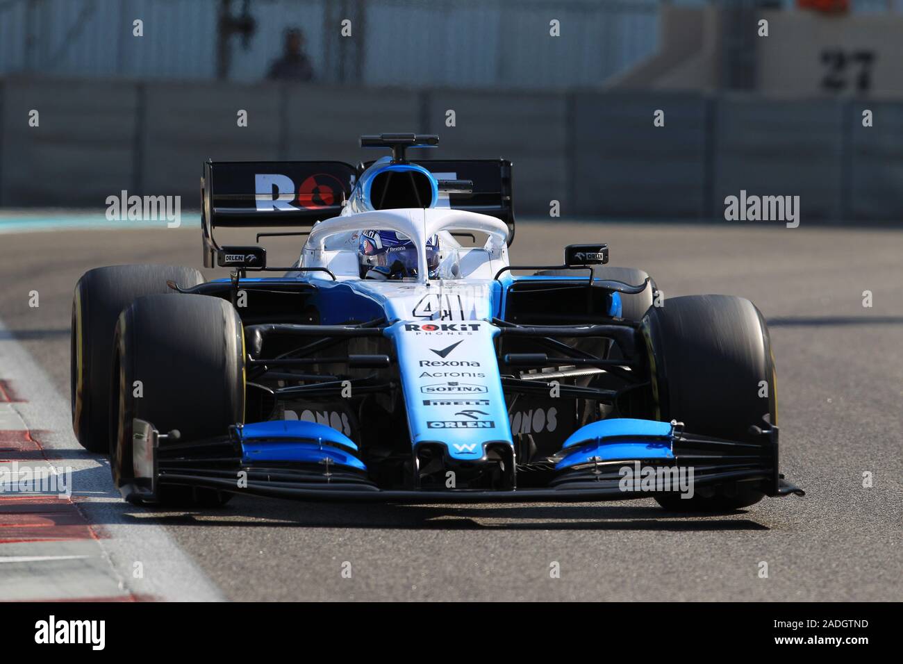 Abu Dhabi, VAE. 04 Dez, 2019. 4. Dezember 2019, Yas Marina Circuit, Abu Dhabi, Vereinigte Arabische Emirate; Pirelli Formel 1 Reifen Testsitzungen; ROKiT Williams Racing, Roy Nissany Credit: Aktion Plus Sport Bilder/Alamy leben Nachrichten Stockfoto