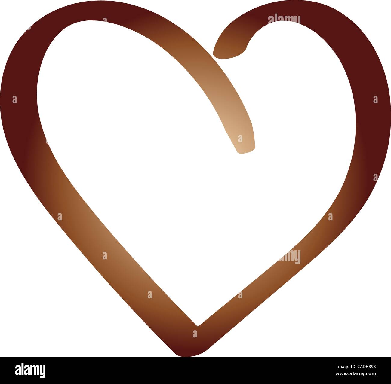 Vector Illustration. Gradient Herz Zeichen in flacher Ausführung. Stock Vektor