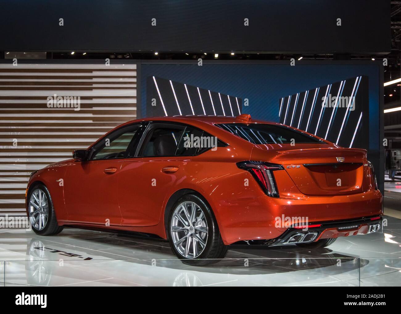 LOS ANGELES, CA/USA - November 20, 2019: Ein 2020 Cadillac CTS-V Auto auf der Los Angeles Auto Show. Stockfoto