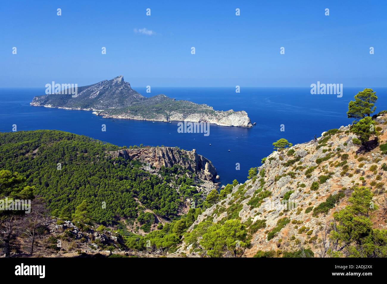 Insel Sa Dragonera, Naturschutzgebiet an der Küste von San Telmo, Mallorca, Balearen, Spanien Stockfoto