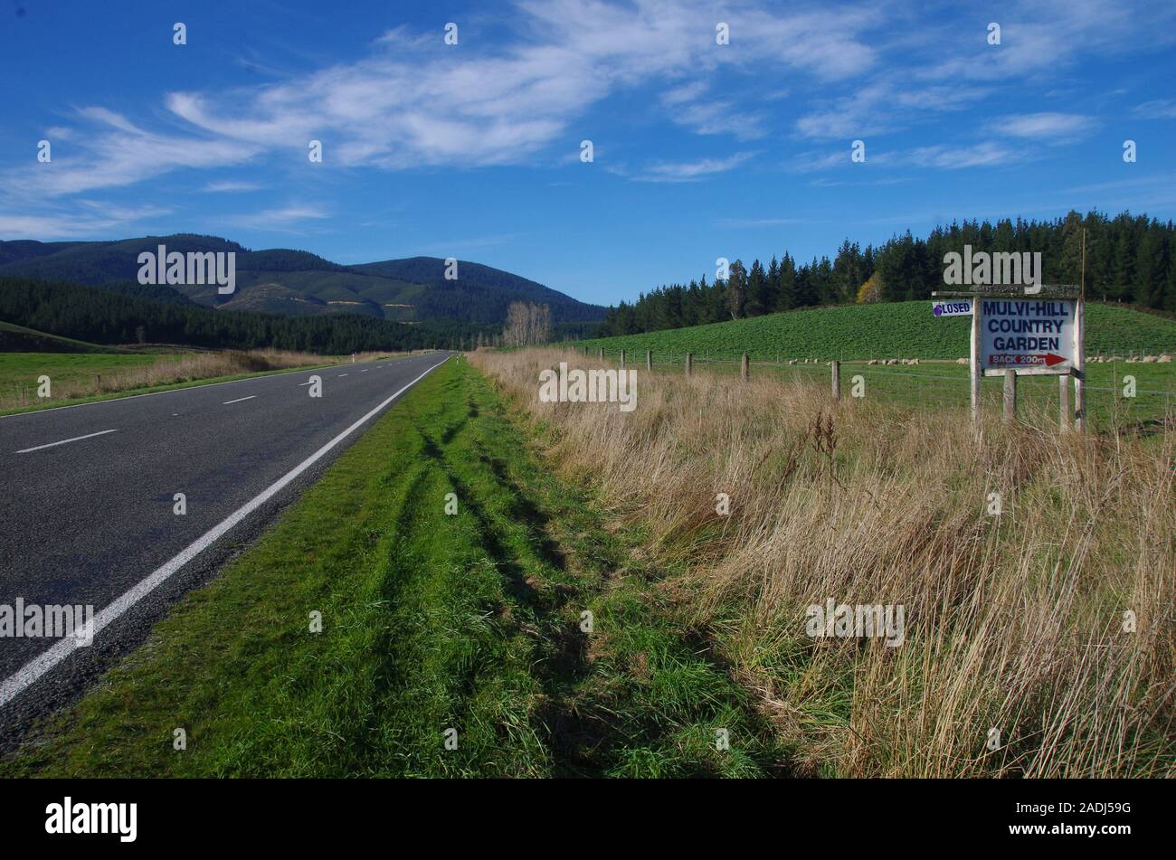 Te Araroa Trail alternative Route. State Highway 79. South Island. Neuseeland Stockfoto