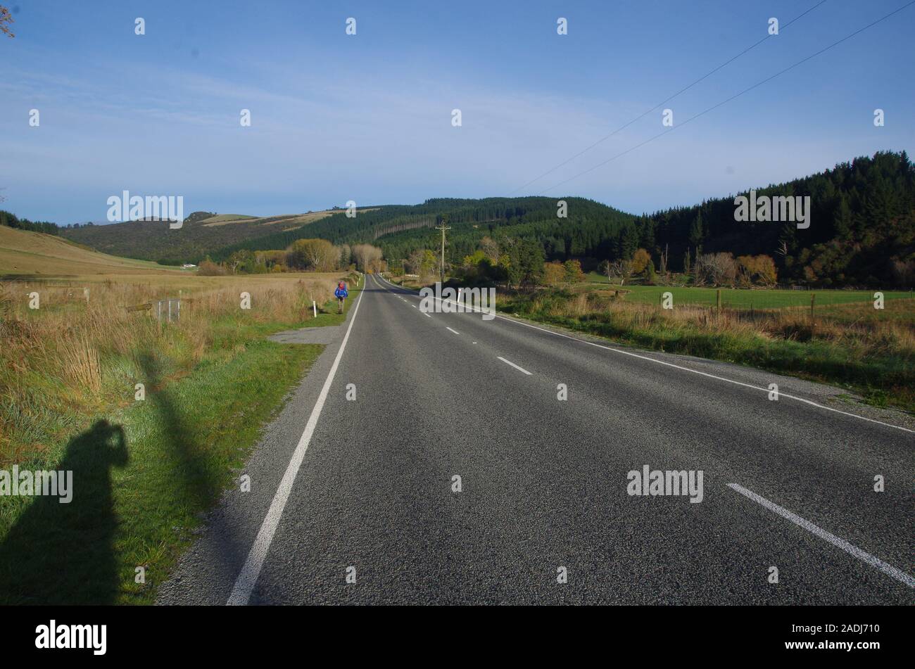 Te Araroa Trail alternative Route. State Highway 79. South Island. Neuseeland Stockfoto