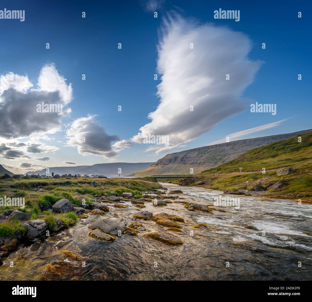 Dynjandi Dynjandi, Wasserfälle, Westfjorde, Island Stockfoto