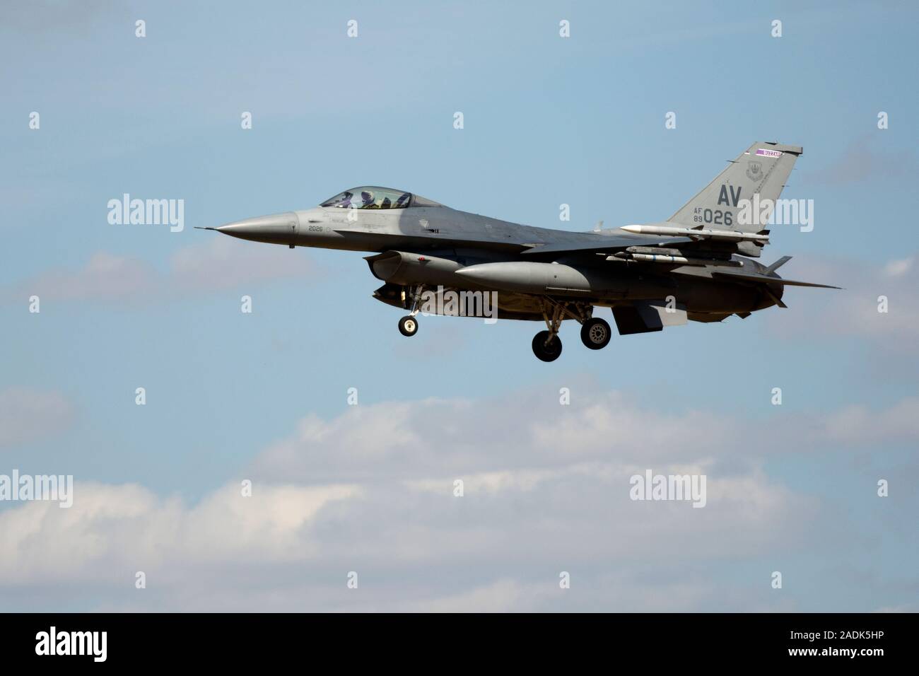 Lockheed Martin F-16C Fighting Falcon, 89-2026 Der 31 Fighter Wing, 510th Fighter Squadron, USAFE, schwanz Code 'AV' an Aviano AB, Italien Stockfoto