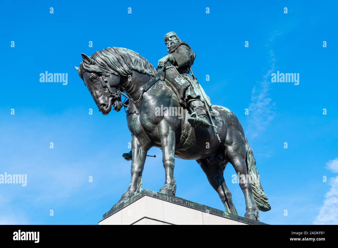 Jan Žižka z Trocnova, Jan Zizka Denkmal, Vitkov Hill, Zizkov, Prag, Tschechische Republik Stockfoto