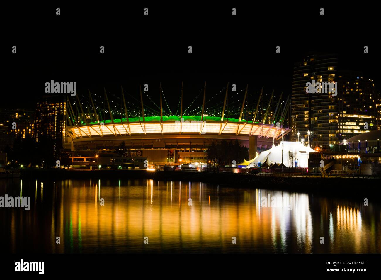 BC Place Stadium bei Nacht in Vancouver, British Columbia, Kanada Stockfoto