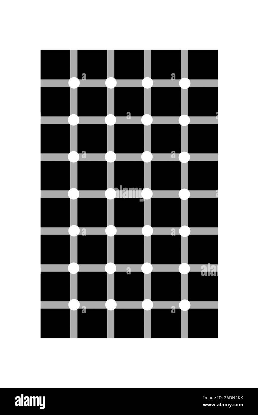 Hermann Raster Funkelnde grid Illusion. Diese Illusion, auf die Hermann Grid-basierte ...