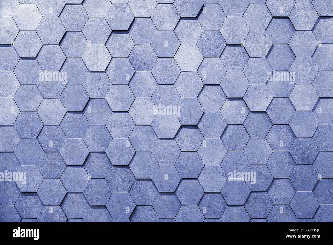 Geometrische Sechsecken. Abstrakte silber Metall Hintergrund Stockfoto