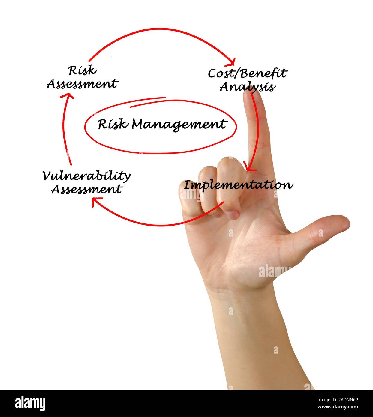 Diagramm des Risikomanagements Stockfoto