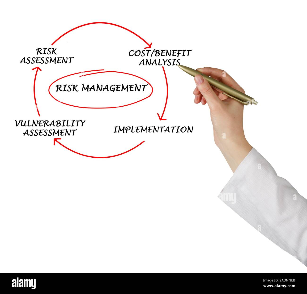 Diagramm des Risikomanagements Stockfoto