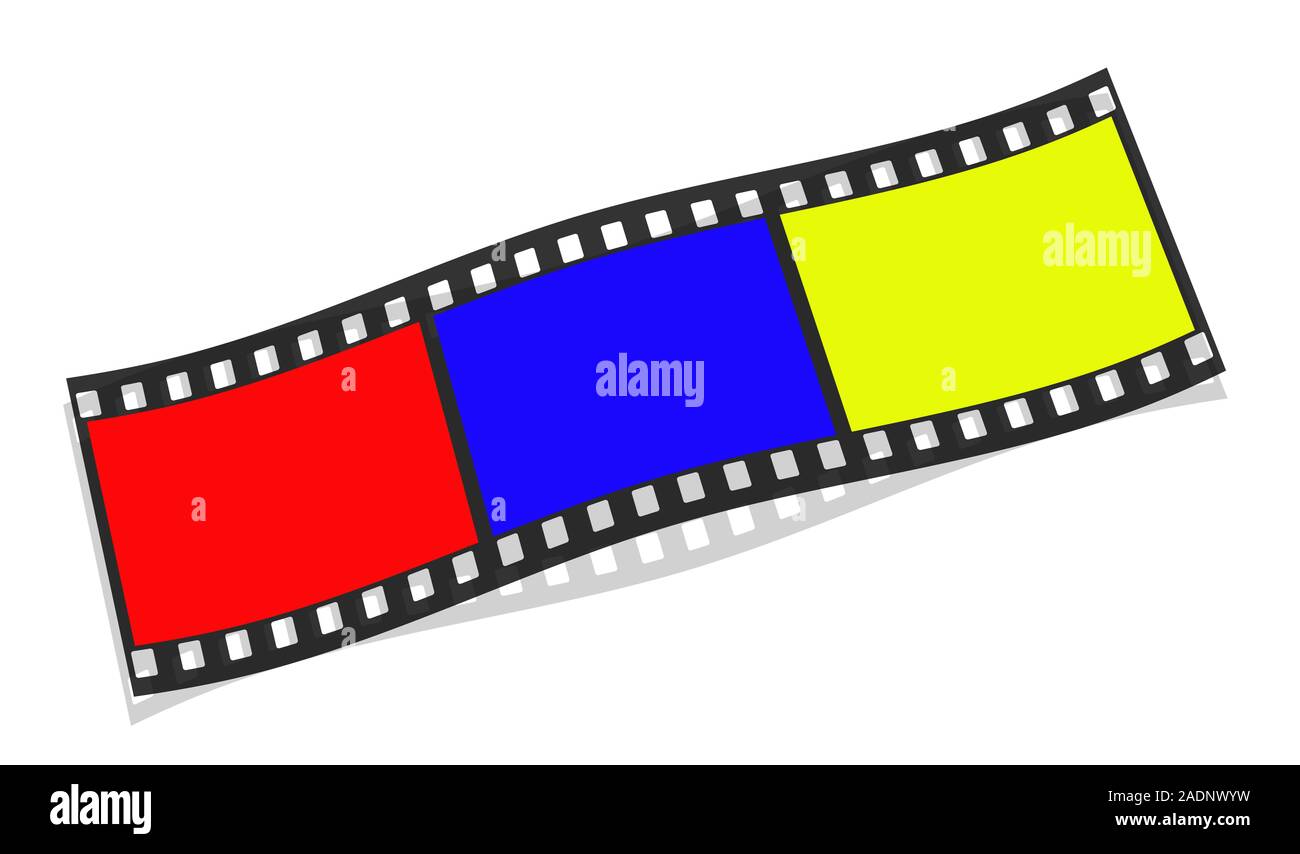 Film auf weißem Hintergrund Folie, 3D-Darstellung Stockfoto