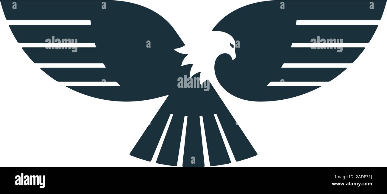 Adler breitete seine Flügel und um. Eagle vector Symbol. Stock Vektor
