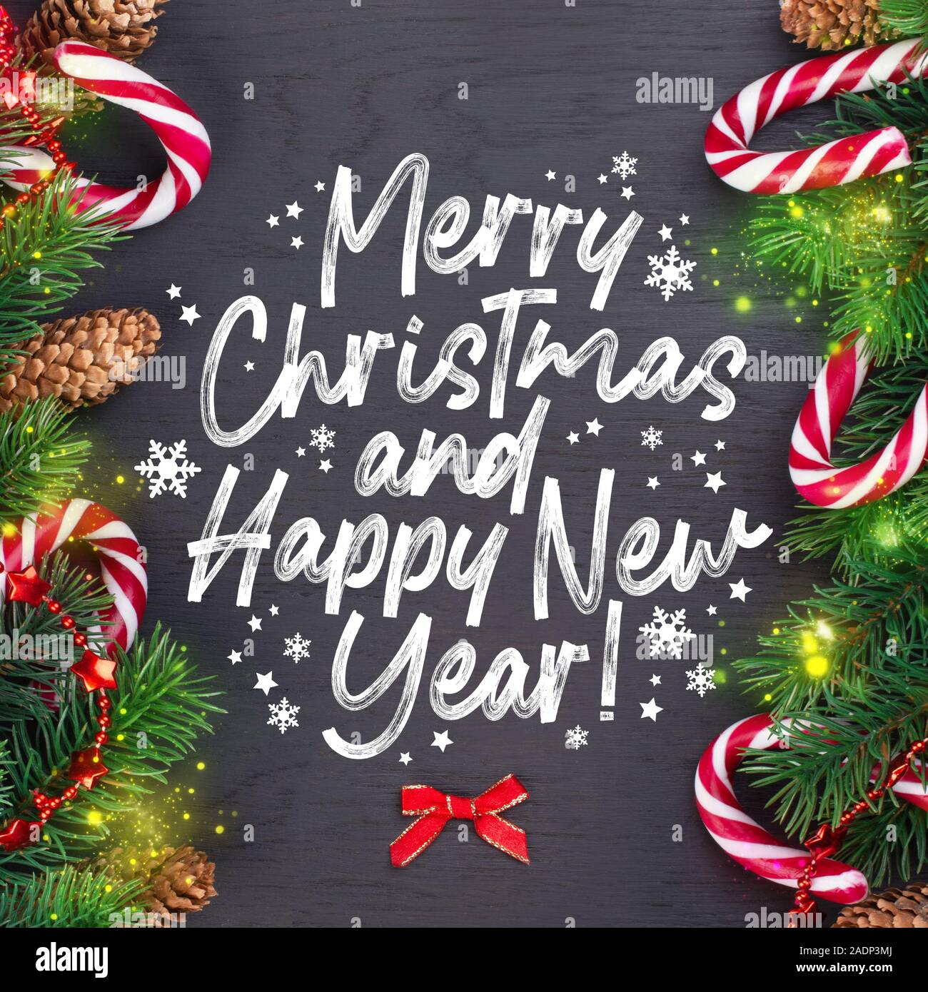 Weihnachtskarte mit wünschen Wörter in Englisch "frohe Weihnachten und