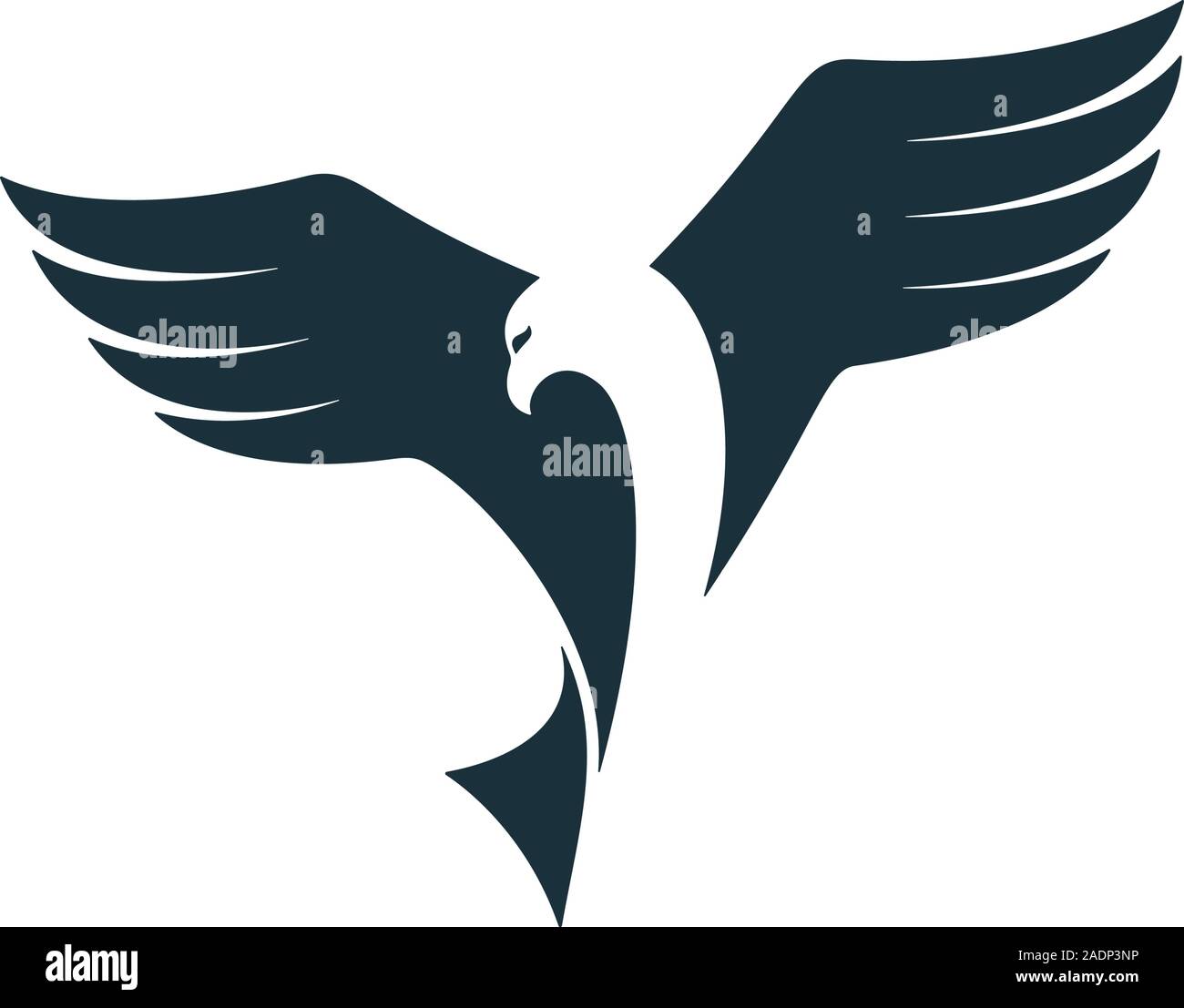 Adler gleiten durch Himmel und Suchen auf der Suche nach Beute. Eagle vector Symbol. Stock Vektor