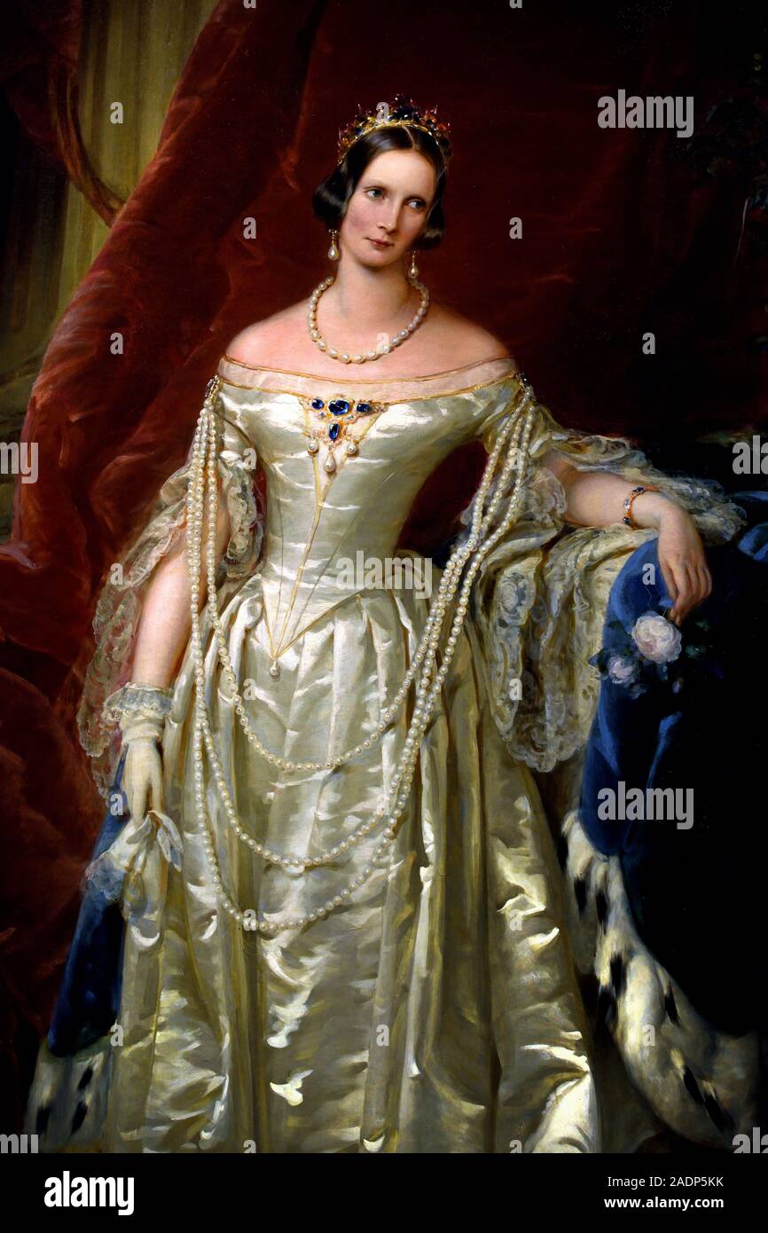 Die Zarin Alexandra Feodorowna, Kaiserin (1798-1860). Von Christina Robertson (1796-1854), 1840. (Charlotte von Preußen), Juwelen der Russischen kaiserlichen Hof, 18.-19. Jahrhundert, Russland. Stockfoto