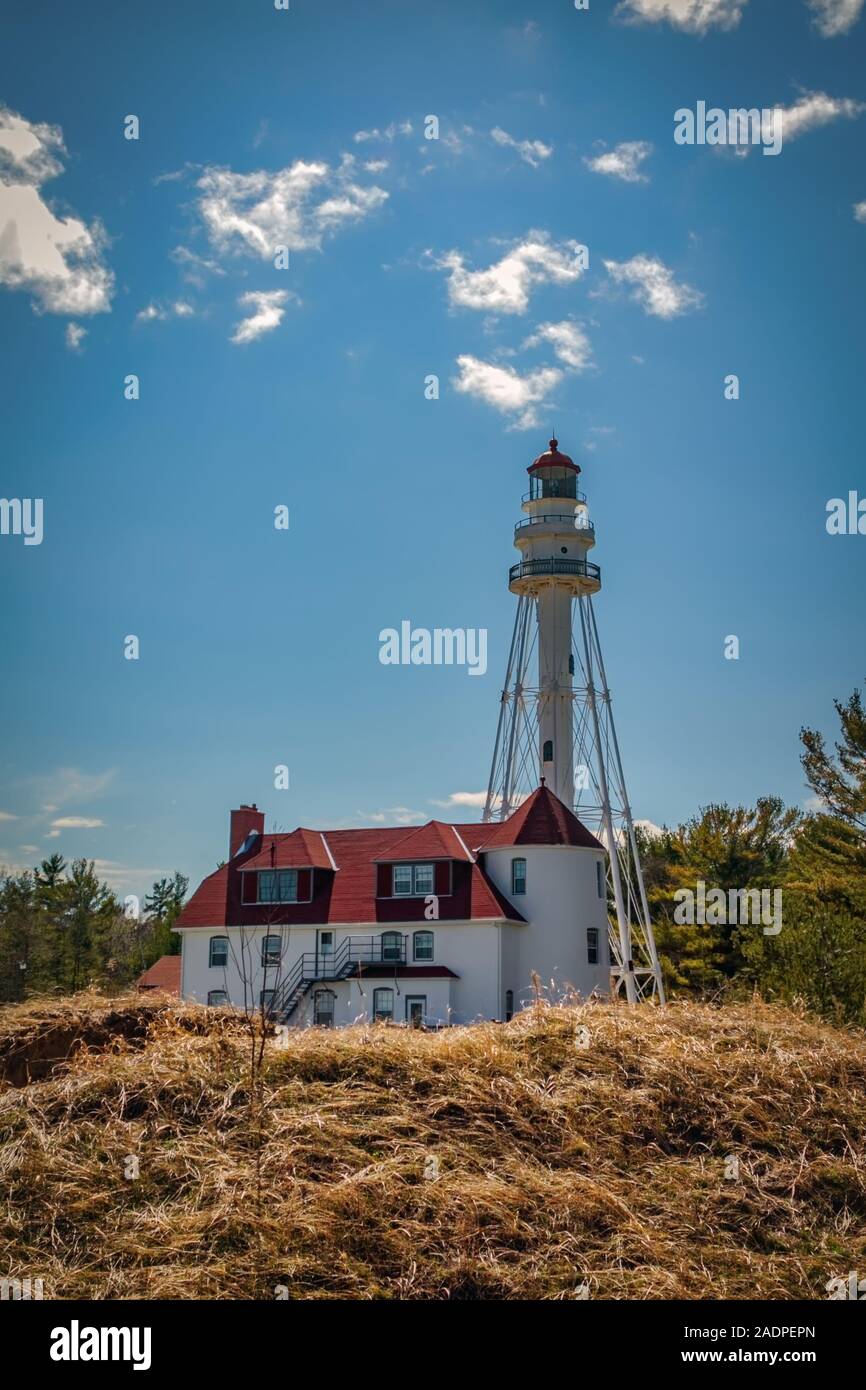 Die rawley Point Lighthouse in der Nähe der beiden Flüsse, WI wurde hier im Jahr 1894 platziert und steht 113 über den Lake Michigan. Stockfoto