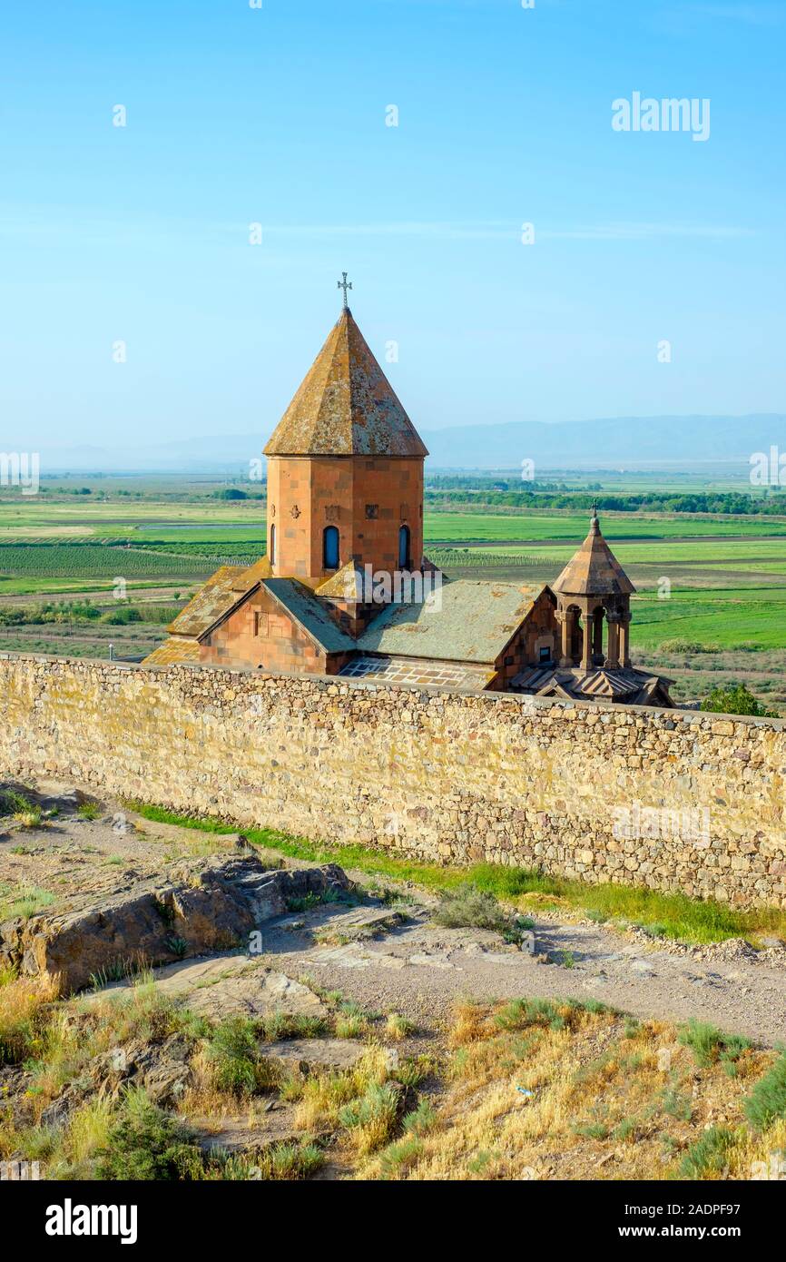 Das Kloster Khor Virap, in der Nähe von Lusarat, Ararat Provinz, Armenien. Stockfoto