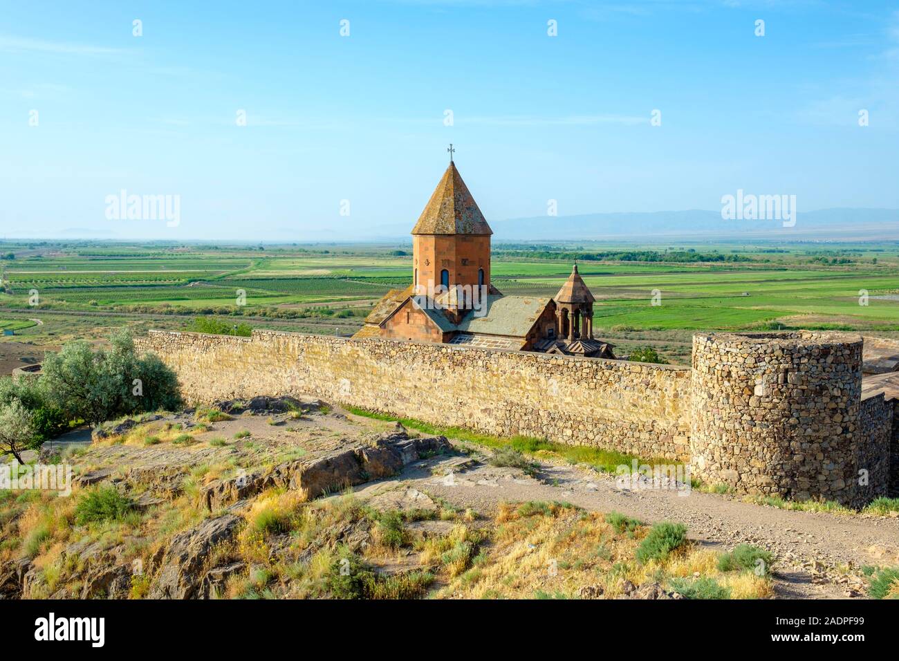 Das Kloster Khor Virap, in der Nähe von Lusarat, Ararat Provinz, Armenien. Stockfoto