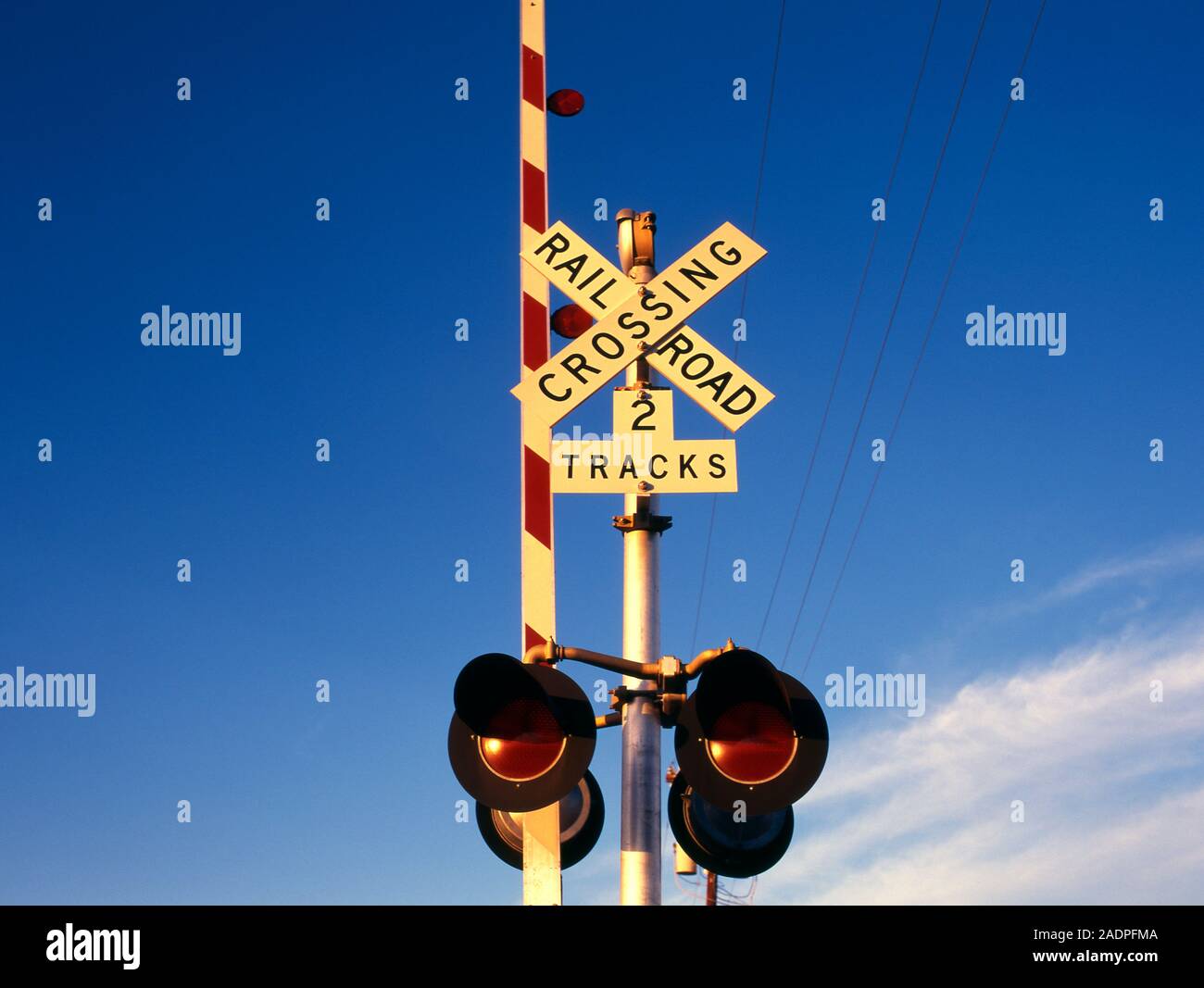 Bahnübergang Zeichen-Parker, La Paz County, Arizona Stockfoto