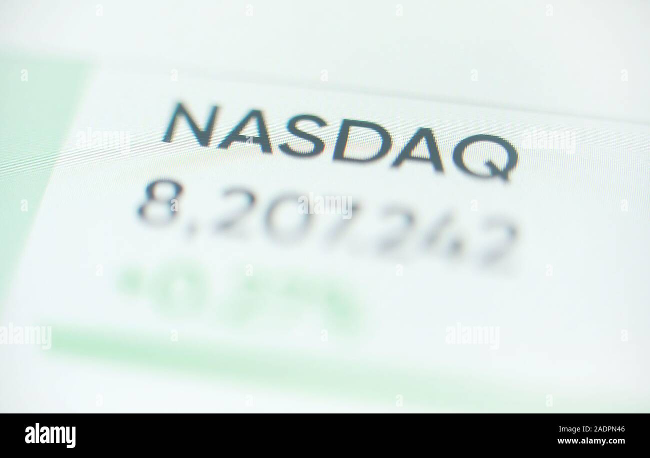 Börse NASDAQ-Index auf der online exchange Börse Stockfoto