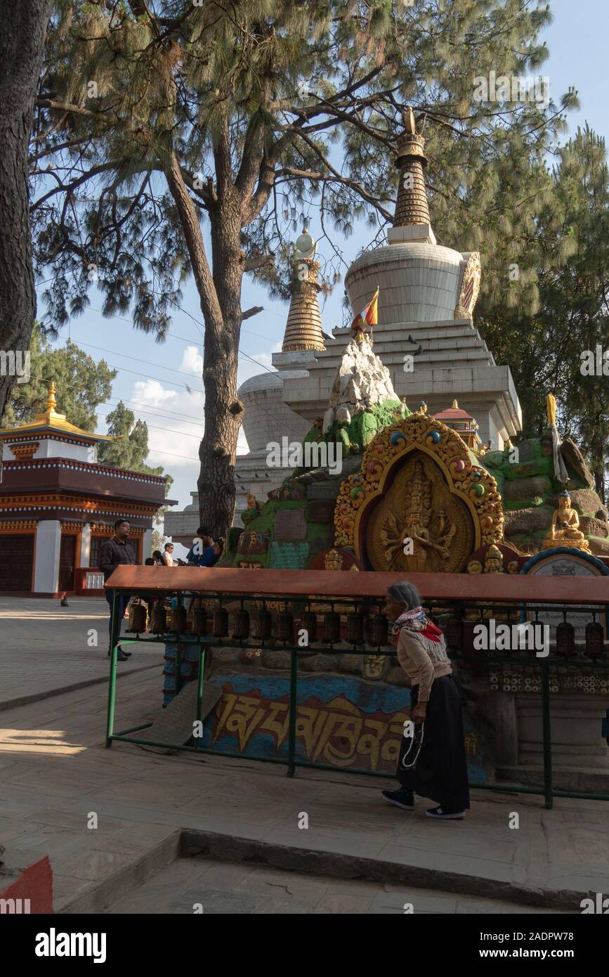 Nepal, Kathmandu. Swayam bhunath Tempel Stockfoto