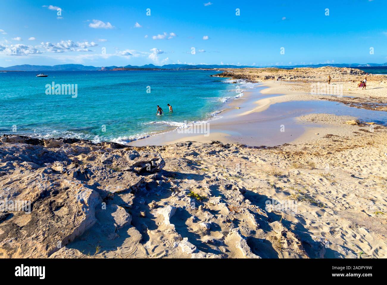 Platja de les Illetes, Formentera, Spanien Stockfoto