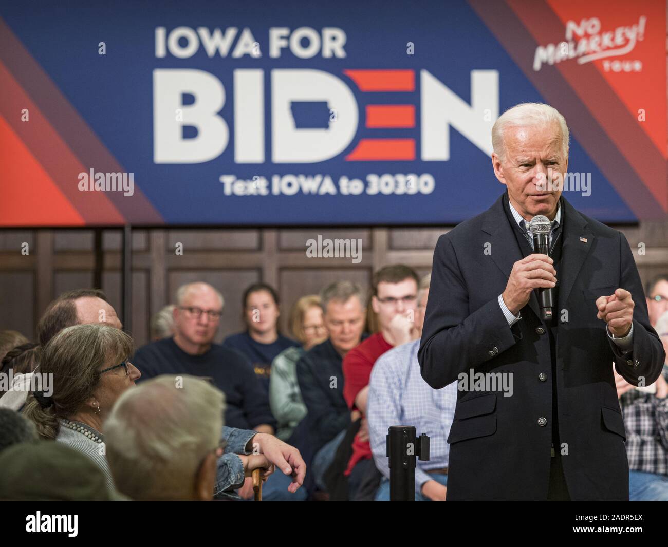Ames, Iowa, USA. 4. Dez, 2019. Der ehemalige Vizepräsident Joe Biden ...