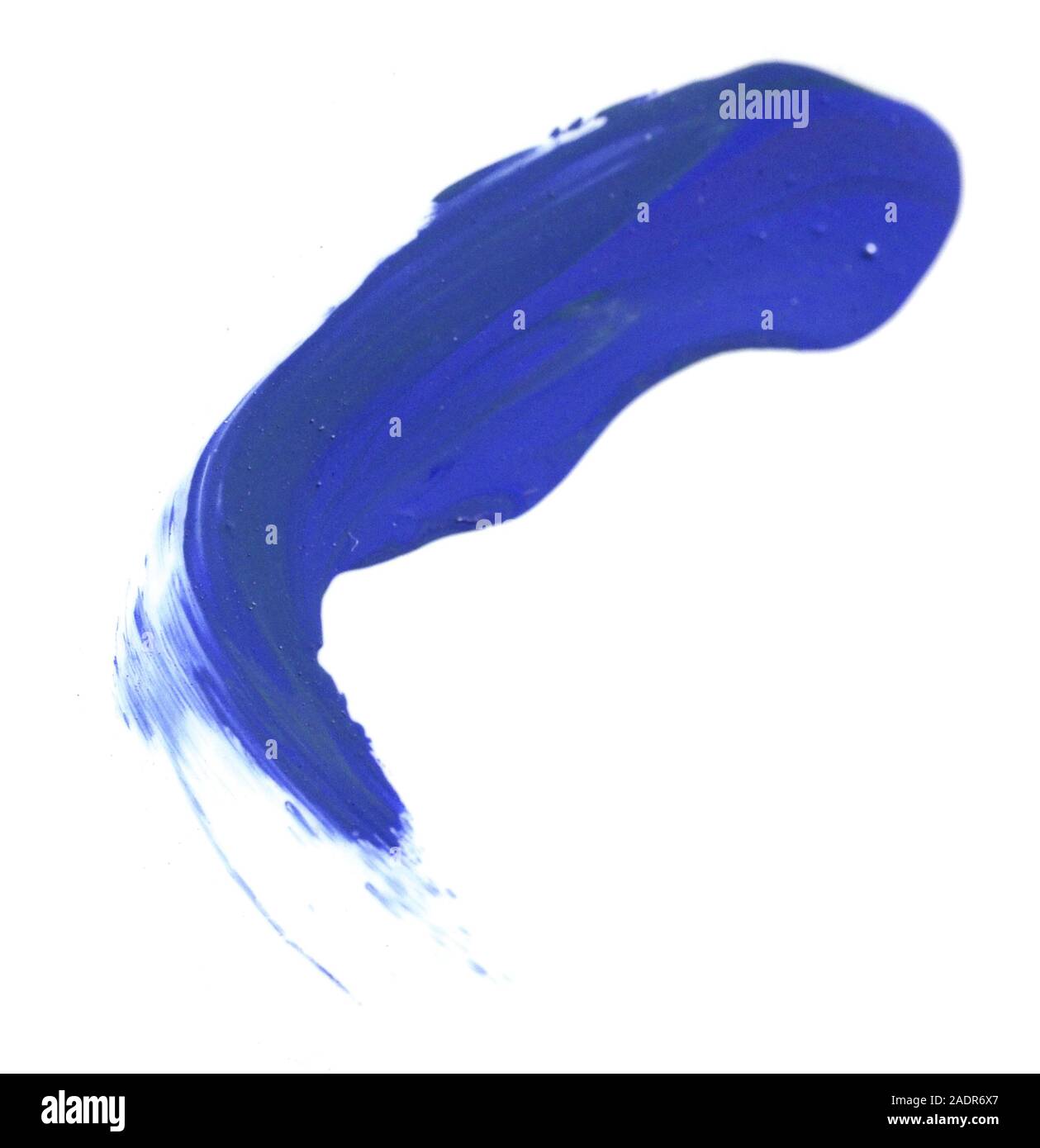 Blau grunge Pinsel Ölfarbe auf weißem Hintergrund Stockfoto