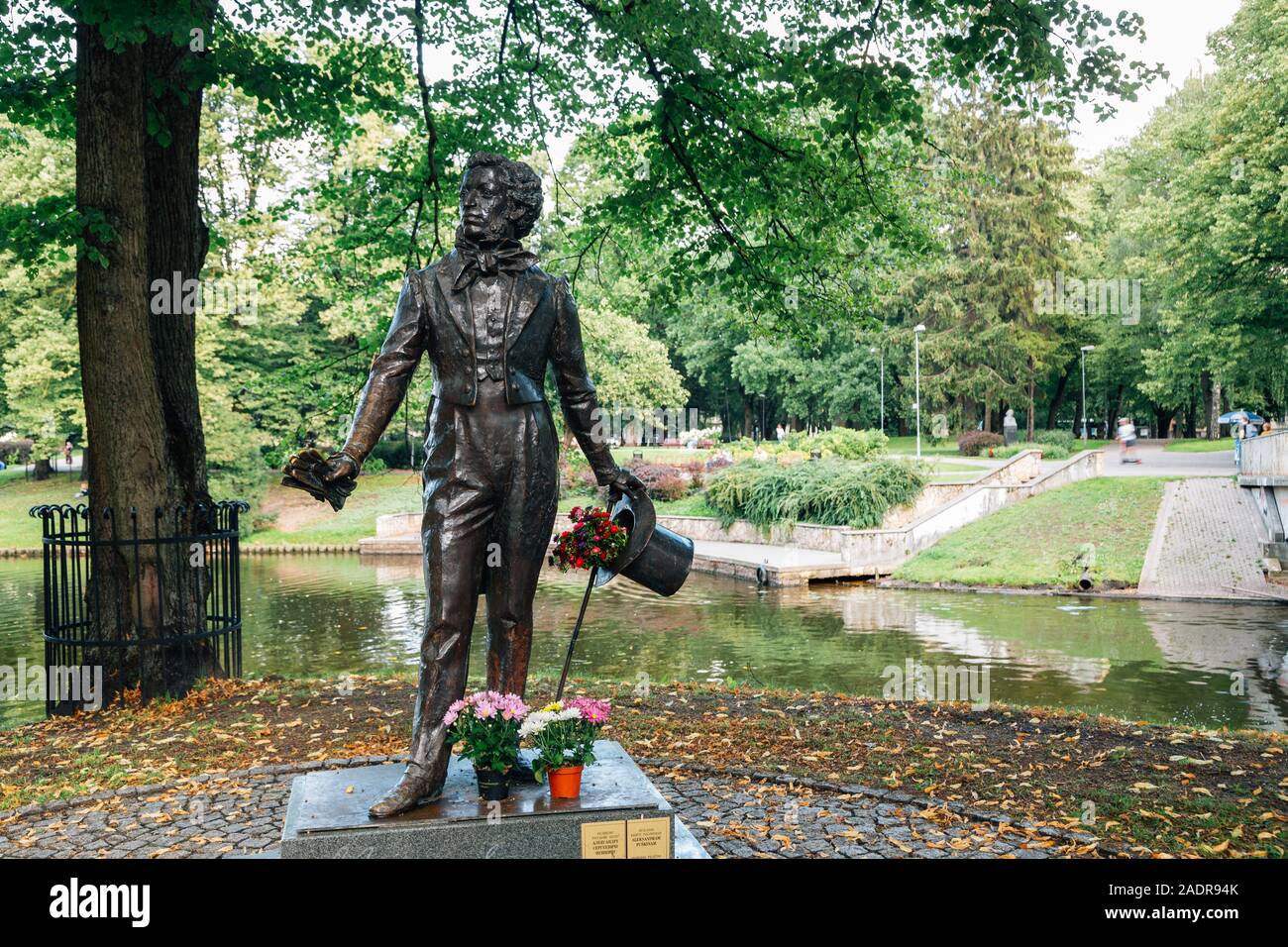 Riga, Lettland - 11. August 2019: Kronvalda Park Denkmal Stockfoto