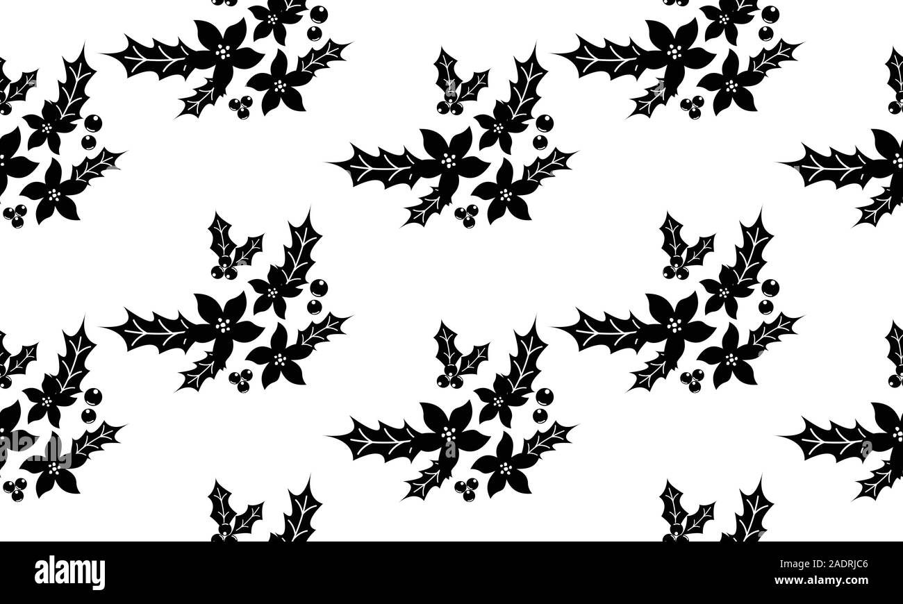 Weihnachten blumen muster textur, perfekte schwarze Blume. Stock Vektor