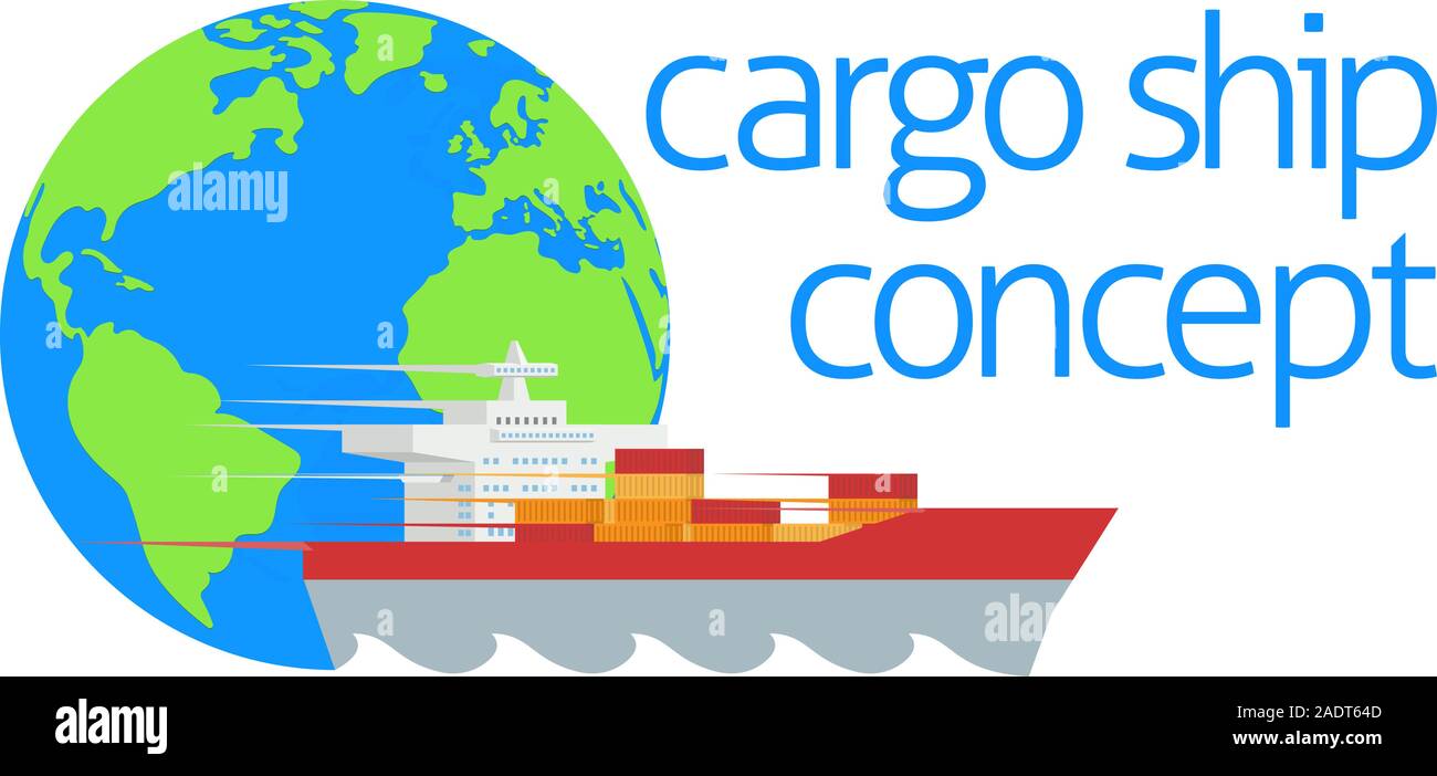 Logistik Globe Cargo Container schiff Konzept Stock Vektor