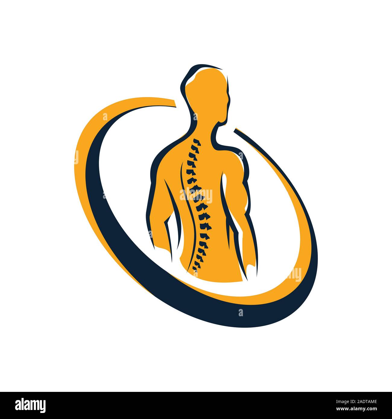 Schöpferischen menschlichen Wirbelsäule Chiropraktik Physiotherapie Logo Design. medizinischen Vorlage Stock Vektor