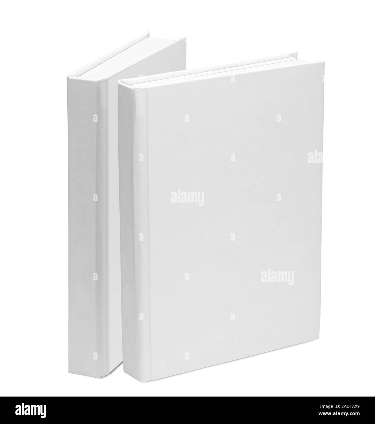 Zwei Bücher. Weißbuch Buch leere Vorlage auf weißem Hintergrund. Mock-up Stockfoto
