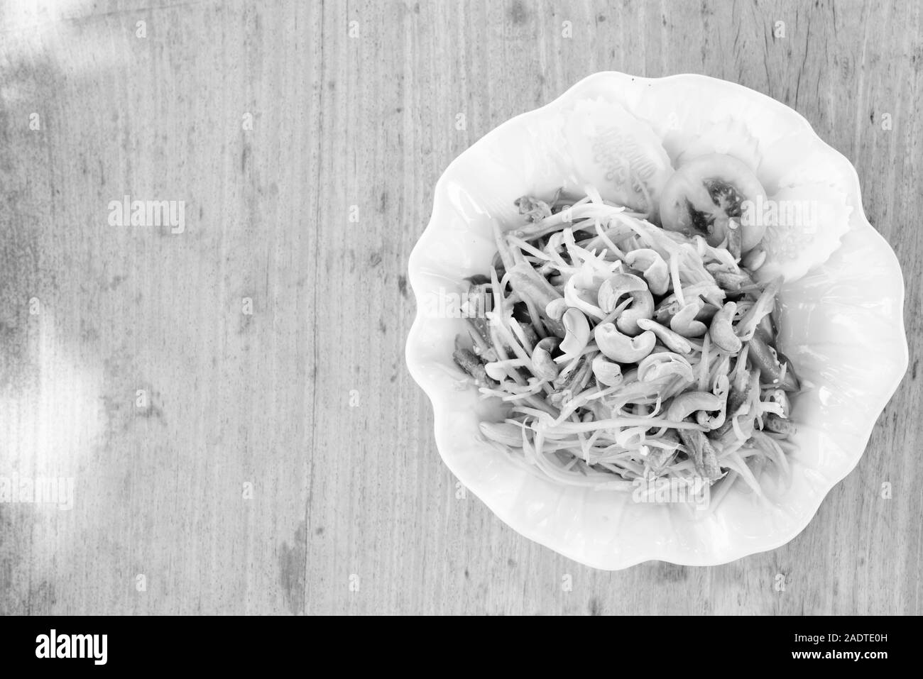 Herrlich grünen Papaya Salat Beliebte traditionelle thailändische Gericht Stockfoto