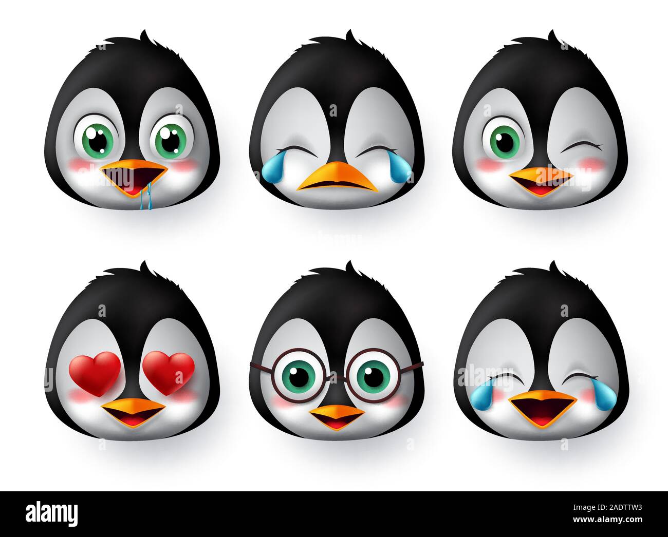 emoticon-oder-emojis-pinguin-gesicht-vektor-einrichten-pinguine-emoji