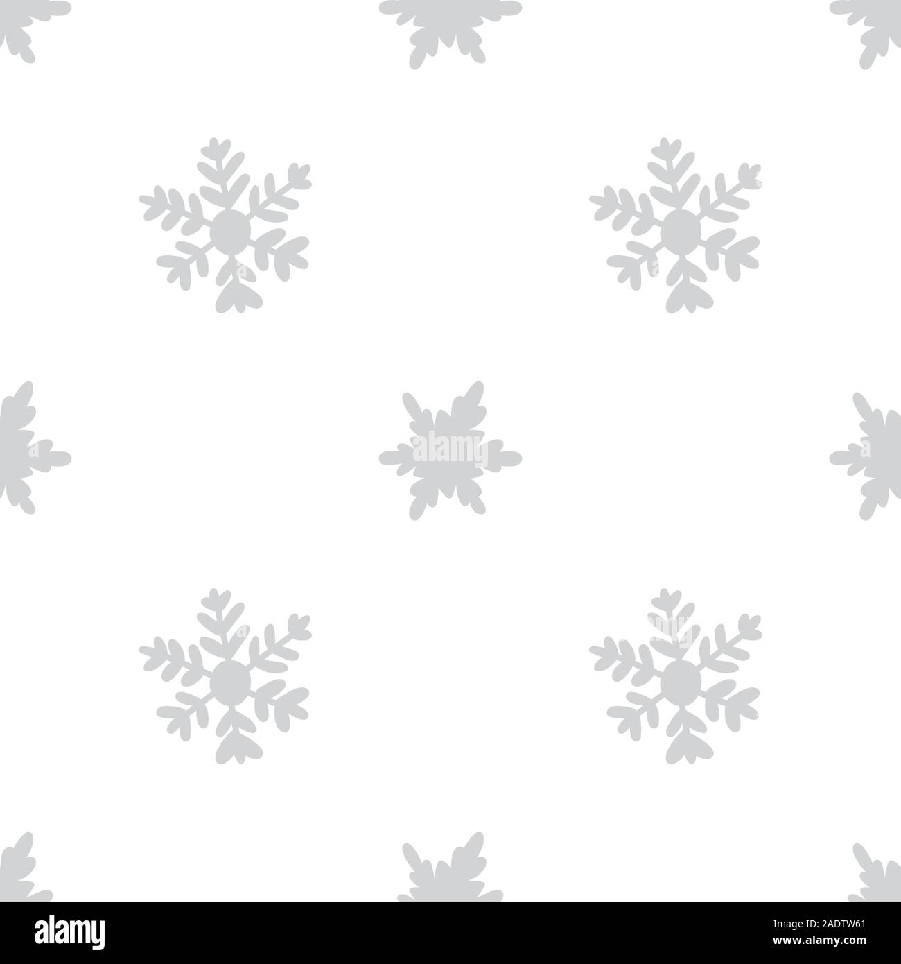 Grau Silber oder monochrom Licht nahtlose Schneeflocken Muster. Doodle nettes Design. Toll für Drucken, Paket, Webseiten, Kleidung. Neues Jahr und Weihnachten Stock Vektor