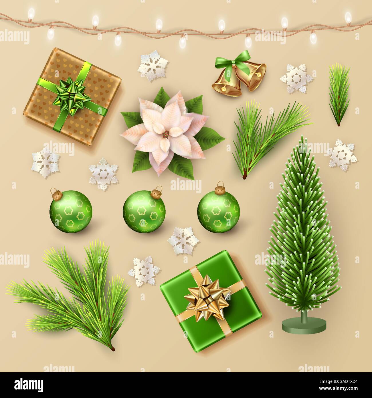 Set Mit Weihnachtsartikeln Stock Vektor
