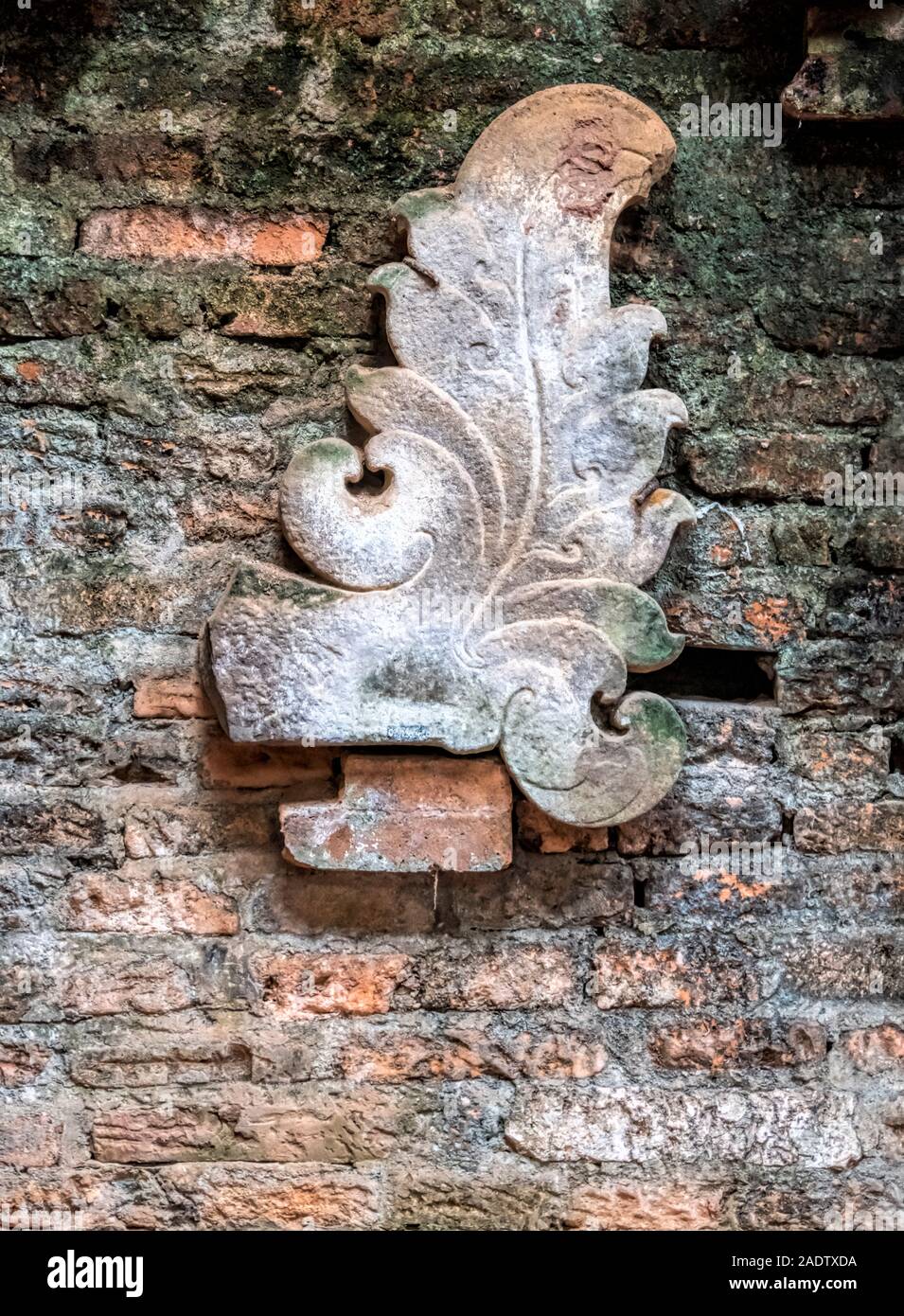 Mein Sohn, Tempel, Weltkulturerbe der UNESCO, Quang Nam Provinz Vietnam - Innenraum Carving Stockfoto