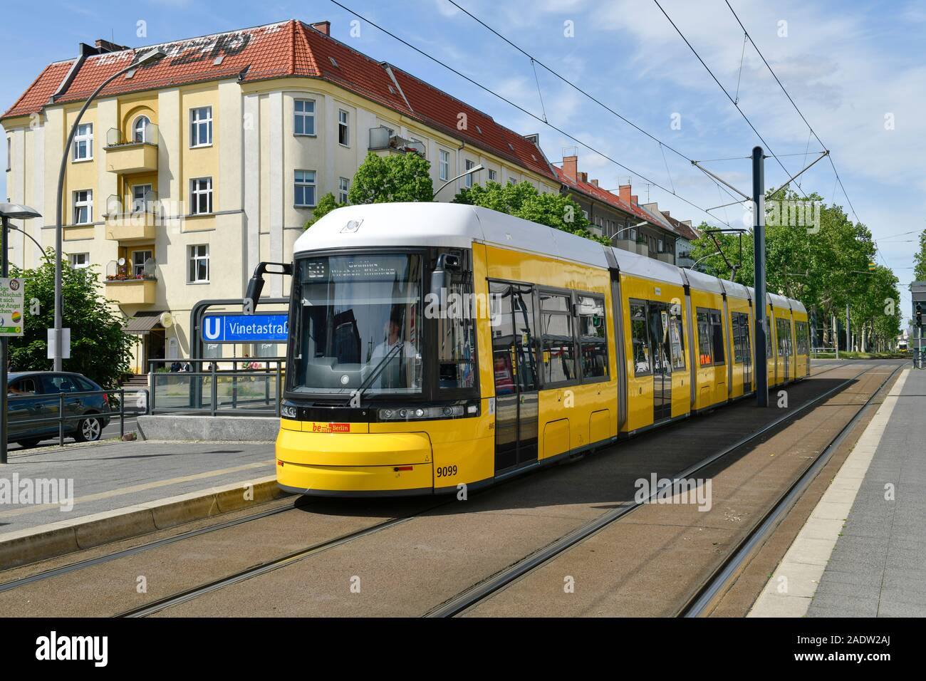 Straßenbahn, Vinetastraße, Pankow, Berlin, Deutschland Stockfoto