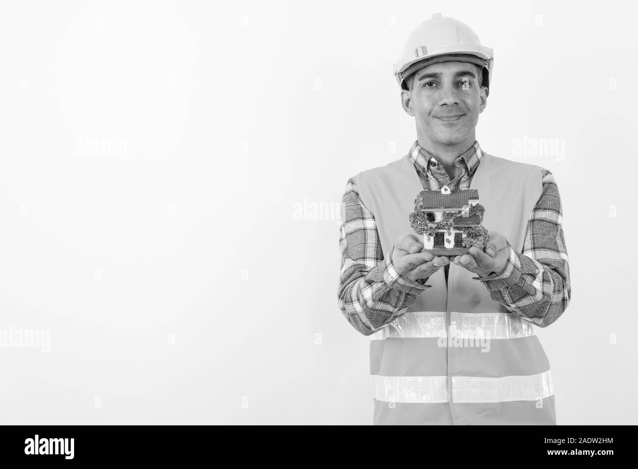 Reifen persischen Mann Bauarbeiter in Schwarz und Weiß Stockfoto