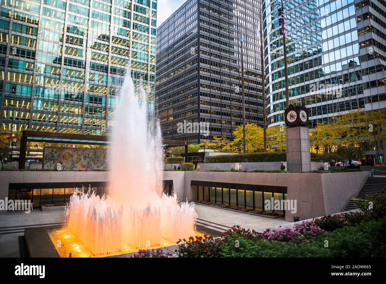 Exelon Plaza Brunnen, dem Loop, Chicago, Illinois, USA Stockfoto