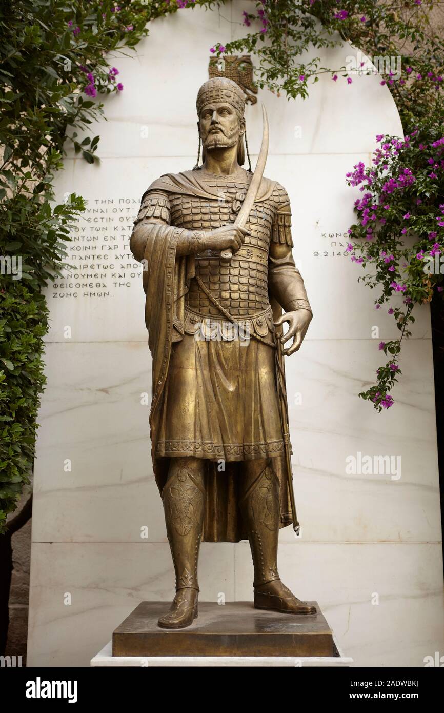 König Konstantin, Statue in Athen Griechenland Stockfoto