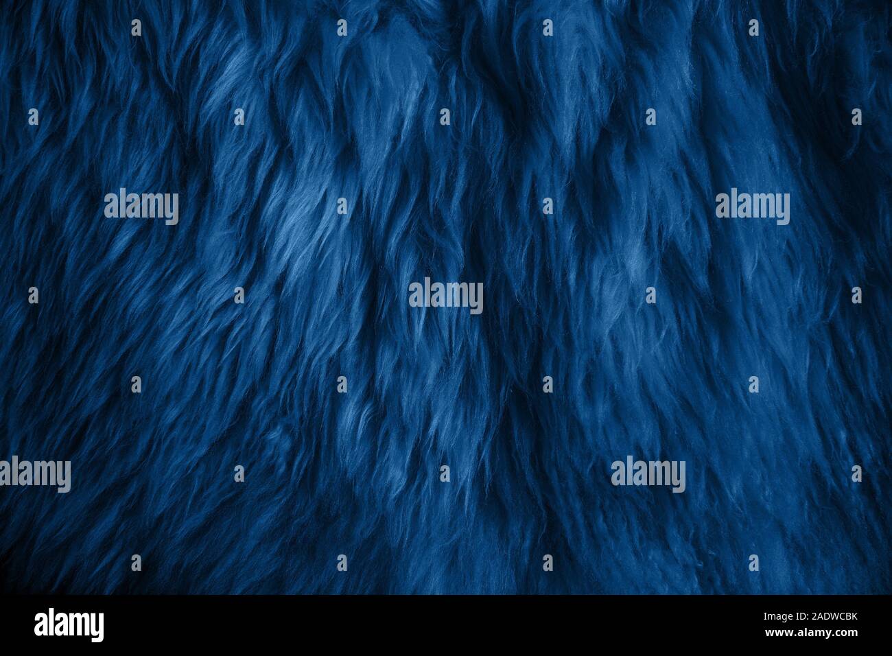 Nahaufnahme eines blau Schaffell Teppich als Hintergrund Stockfoto