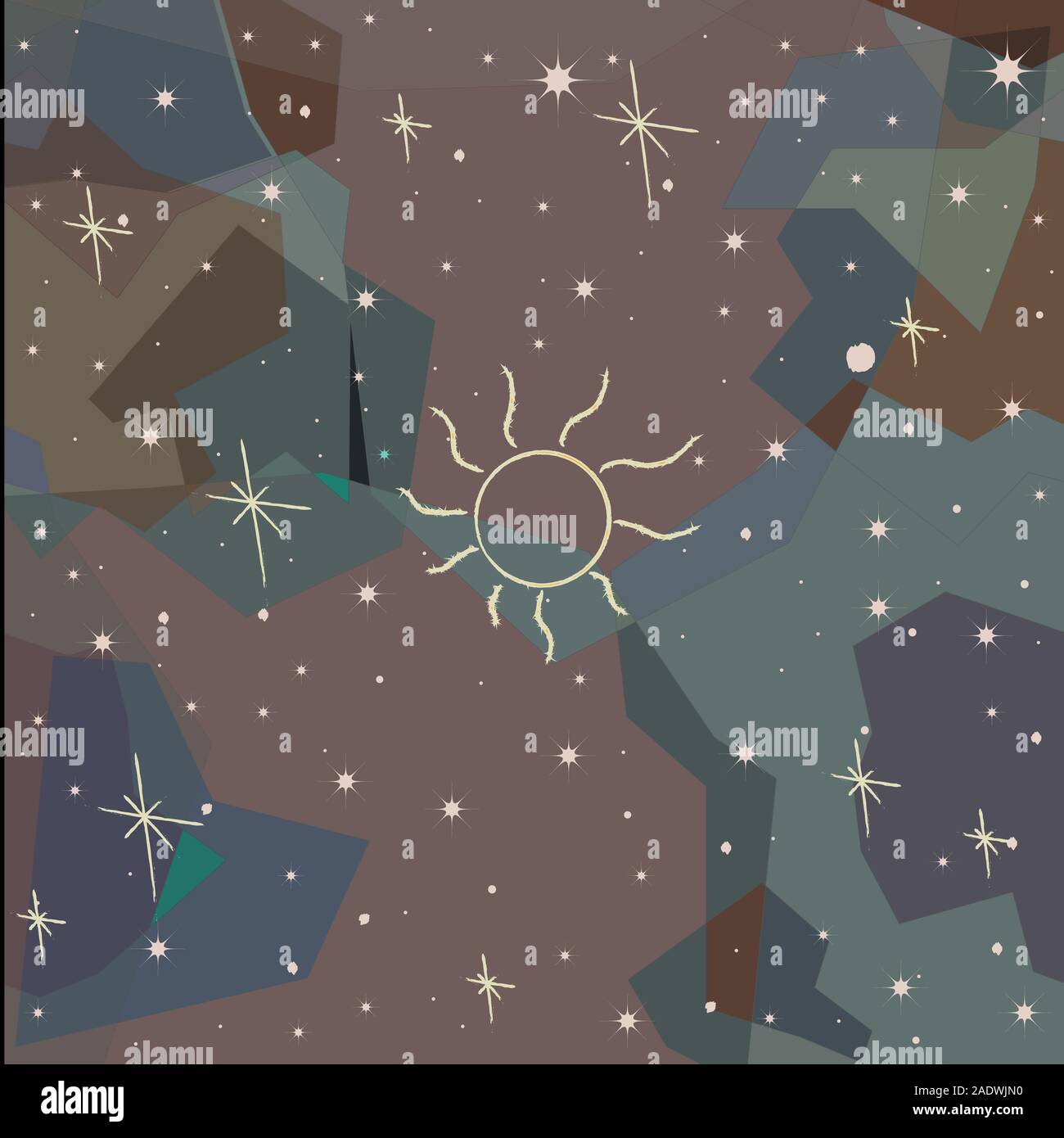 Nahtlose Muster mit Sternen. Kosmische Hintergrund. Vector Illustration Stock Vektor
