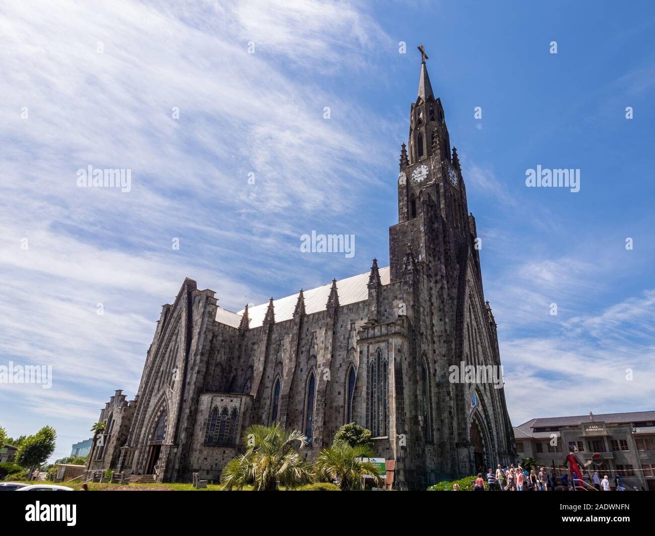 Steinkathedrale in der Stadt Canela im Süden Brasiliens Stockfoto