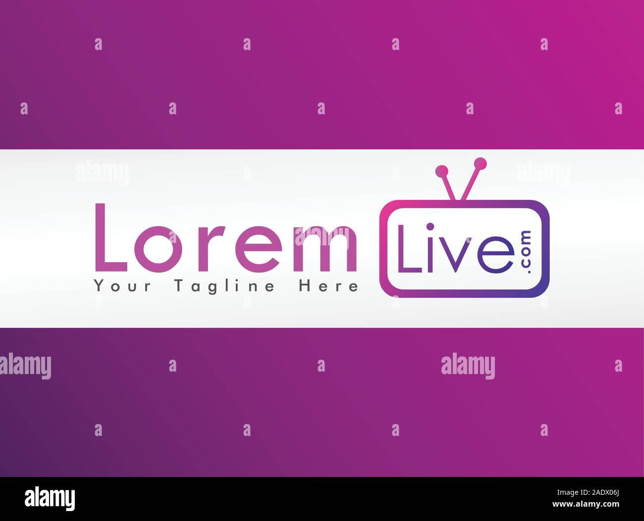Logo Design Vorlage, Live Streaming Logo Konzept, Pinky