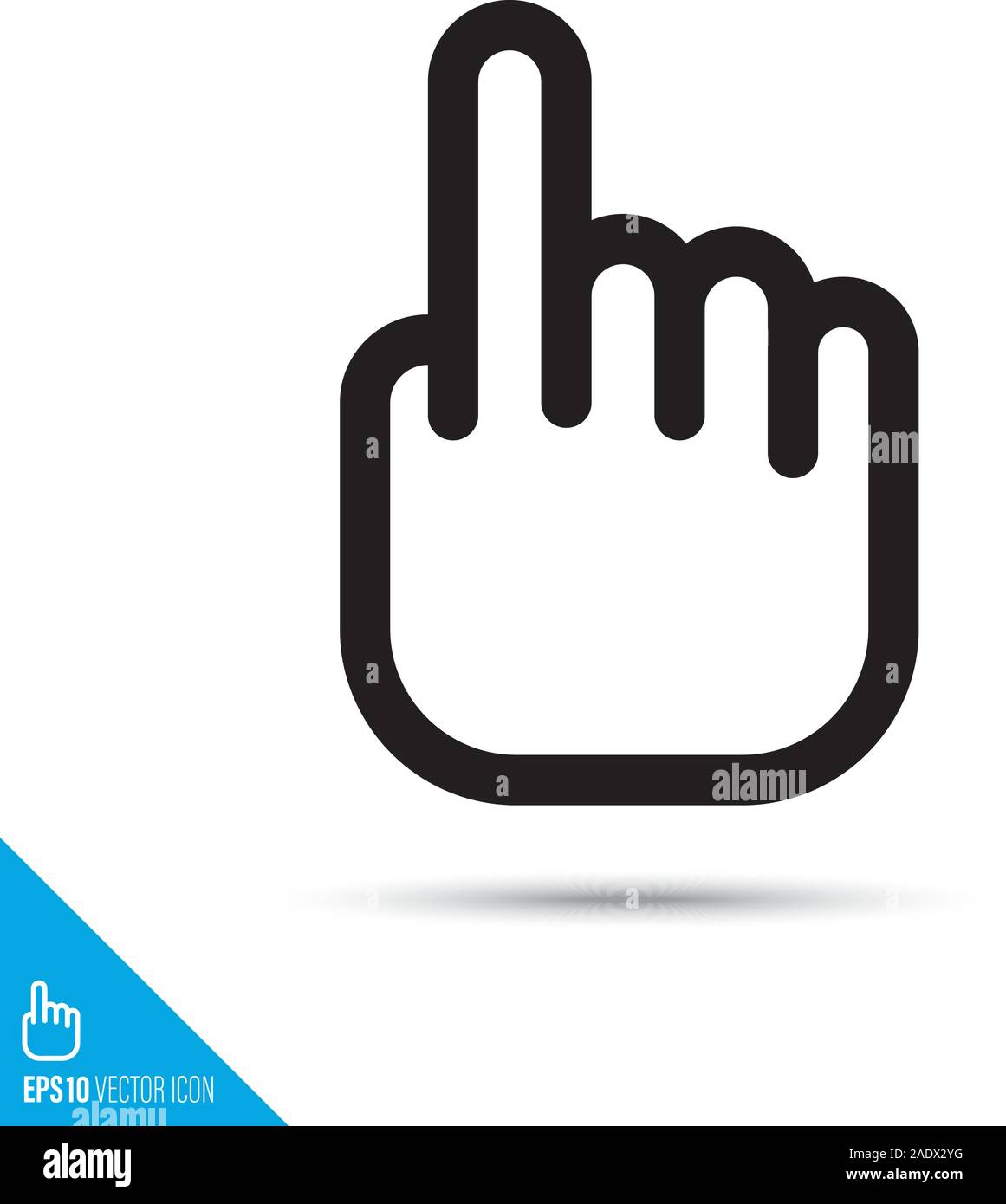 Zeigende Hand Symbol Leitung. Finger Geste vektor Symbol. Benutzeroberfläche das Piktogramm für Internet und Apps. Stock Vektor
